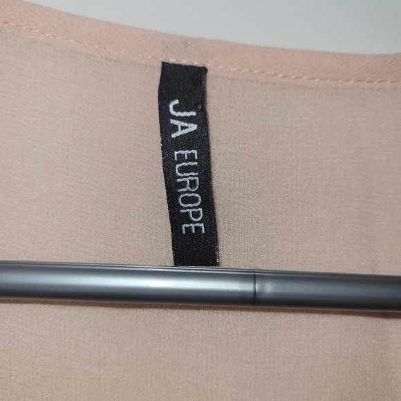 Blush Sheer Babydoll Blouse Feminine Romantic Boho Ruffle Sleeve M - Picture 6 of 6